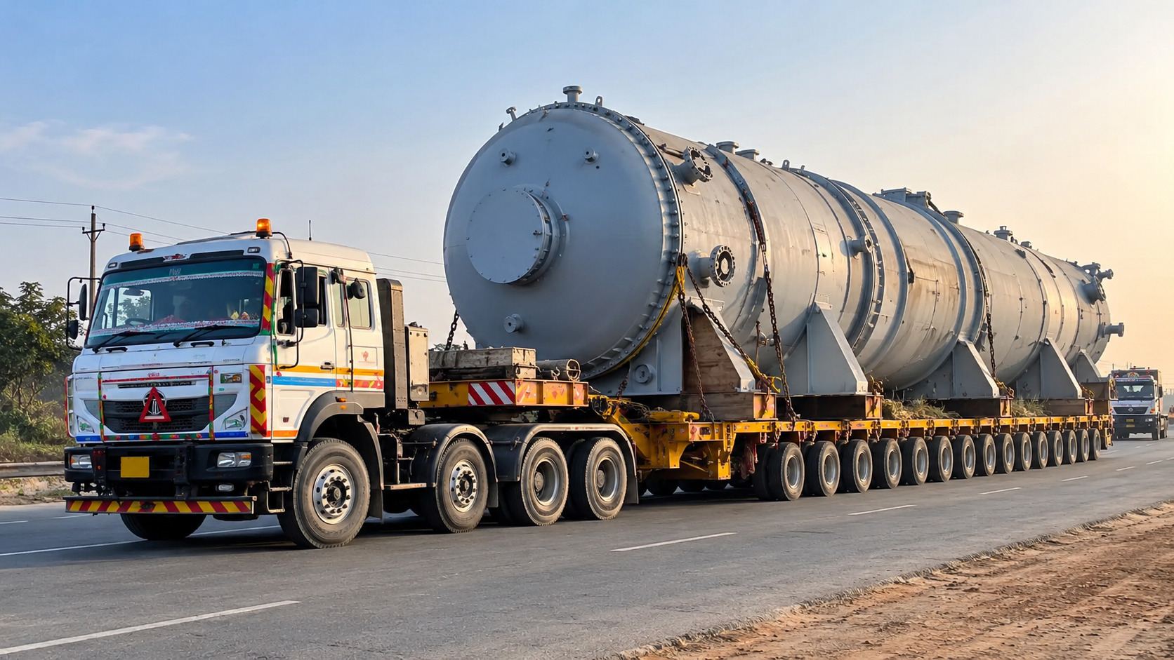 ODC heavy haul trailer transporting oversized industrial equipment